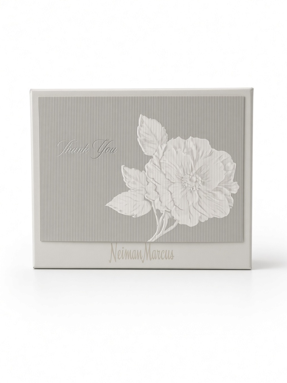 Neiman Marcus “Thank You” Cards 14 Notecards & Envelopes Floral Gray NEW